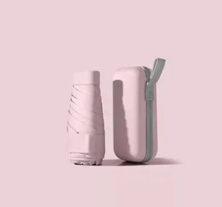 Factory Whole Sale New Design UV Protection Flat case Pocket Portable Super Mini With Custom Case 6 Folding Waterproof Umbrella