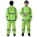 Whole Sale Factory Price Rain Suit Rainproof  Raincoat Set With Pants Waterproof Custom Rain Coat With Reflection Tapes