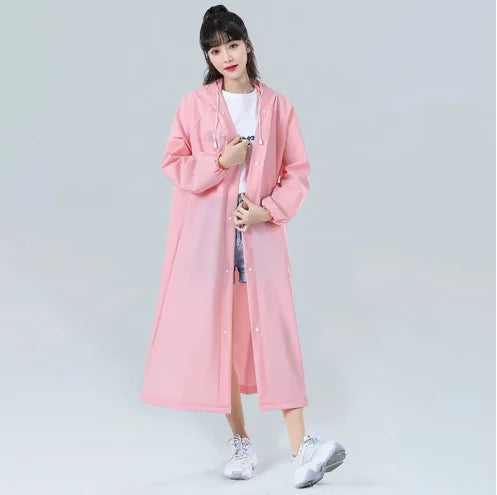 Thickened Eco-friendly Travel Adult EVA Raincoat for Drifting, Portable Adult Non Disposable Raincoat