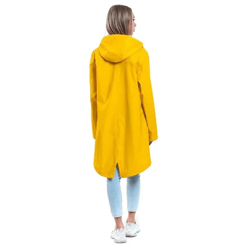 Hot Sale PU Rain Jacket Long PVC Coat With One Pocket for Rainy Outdoors XXL Size for Tours