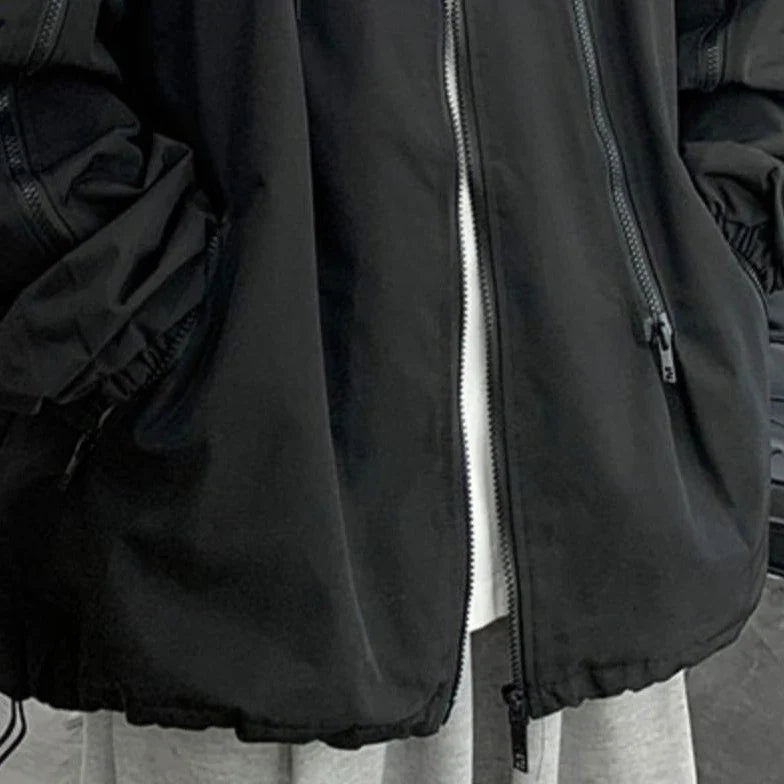 Samurai Brand Heavy-Weight Black Jacket Waterproof Windbreaker for Boys Loose Fit Spring and Autumn Outdoor Wear Secondary image