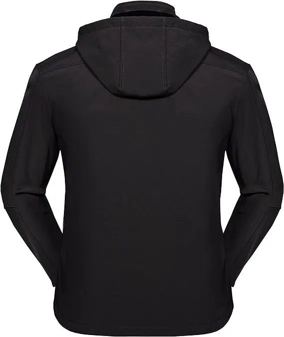 Mens XXL Softshell Jacket Fleece Lined Water Repellent With Removable Hood for Rainy Day Hiking Waterproof Polyester Raincoat