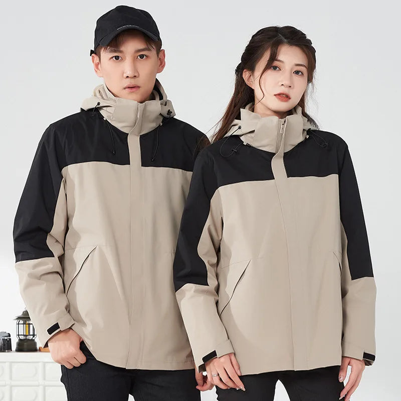 Mens Waterproof Rain Jacket Outdoor Hooded Windproof Coat for Hiking Fishing Secondary image