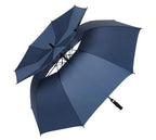 Wholesale Custom Large Double Canopy Automatic Open Golf Umbrella With Logo Vented Windproof Design for Travel
