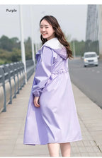 Fashionable Customizable Polyester Raincoat for Adults Waterproof Clothing With Logo Long Rain Poncho Hiking Outdoor Activities