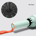 Cool Fresh Colors 23''*12k Carbon Fiber Rain Umbrella Contrast Color ABS Handle UV Protection Customizable Logo Fabric Material