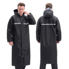 Wholesale Black Oxford Cloth One-Piece Adult Long Windbreaker Waterproof Windproof Split Raincoat Custom Logo Work Polyester