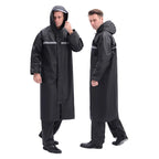 Wholesale Black Oxford Cloth One-Piece Adult Long Windbreaker Waterproof Windproof Split Raincoat Custom Logo Work Polyester