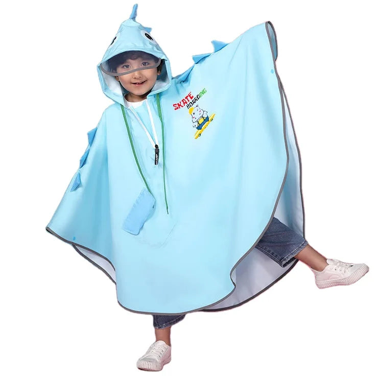 Little Dinosaur Cloak Children's Raincoat Kindergarten Elementary School Baby Cartoon Poncho Main image
