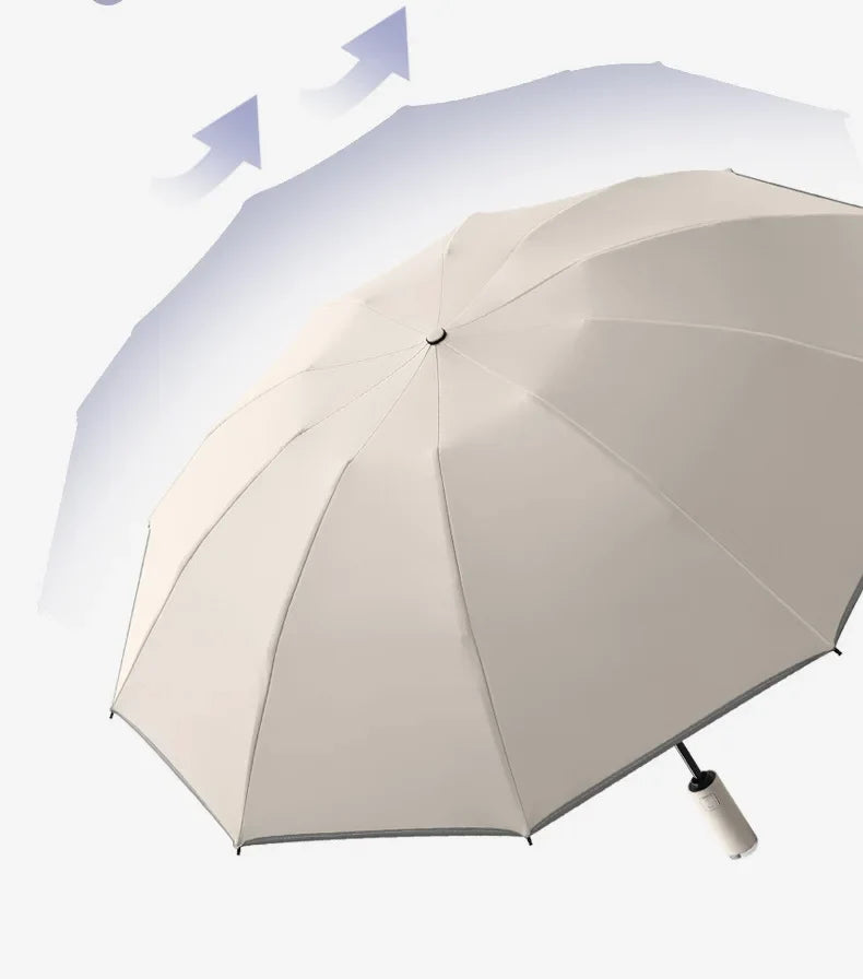 Men's Windproof Reverse Folding Automatic Umbrella Strong Double-Layer Inverted Rain Umbrella for Travel for Women