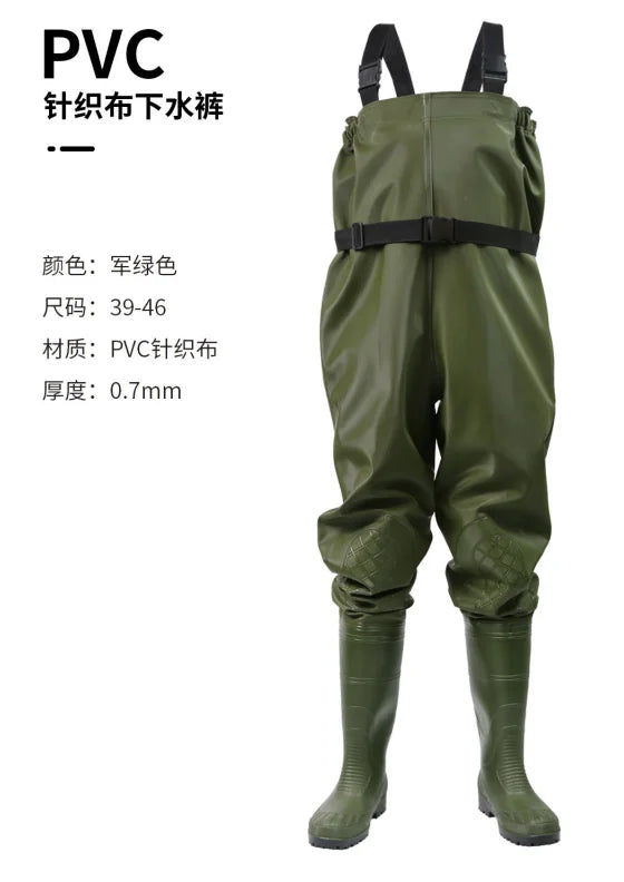 High Quality PVC Fly Fishing Waders for Men Women Waterproof Chest Waders With Boots Seamless Design for Hunting Sublimation