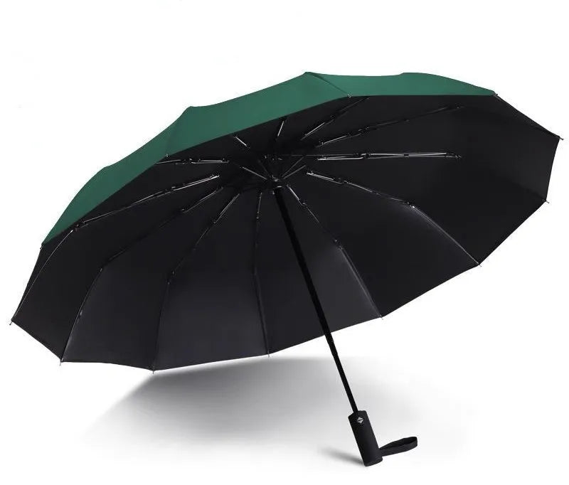 Factory 25 Inch 3-Folding Polyester Umbrellas High Quality Handle With UV Coating 12 Rib Design Fully-Automatic for Wholesale Main image