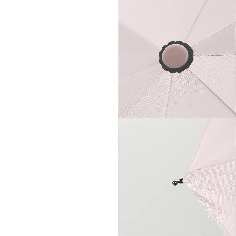 23-Inch Large Size Full Automatic 3-Folding Umbrella 10 Rainproof UV Proof Pongee Fabric Metal Plastic Logo Adults Traveling