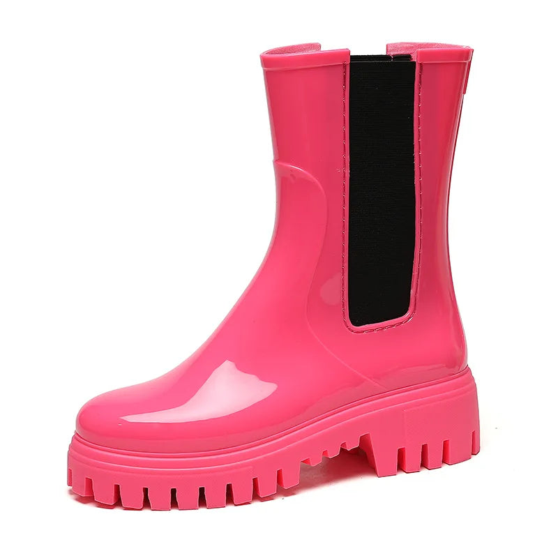 Women's Lightweight Anti-Slip Rain Boots Waterproof Wear Proof PVC Boots for Outdoor Reusable EVA Mesh Lining Summer Winter Use Secondary image