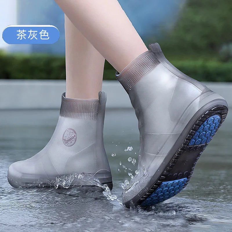 Silicone Adult Shoe Cover Rain Boots Rain Shoes Waterproof Rainstorm Proof Fashion Rain Proof  Shoe Cover