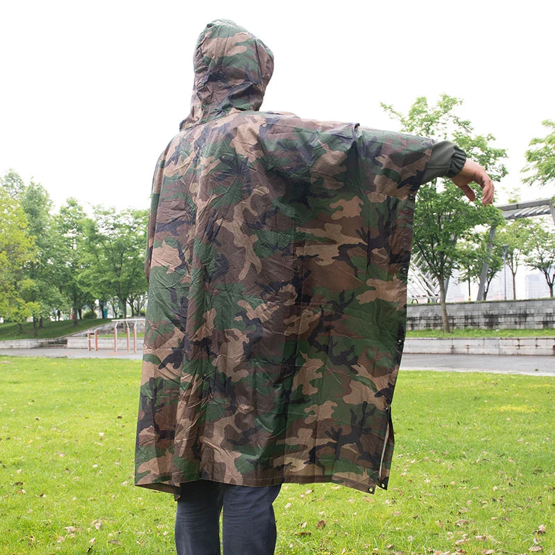Fashion Waterproof  Full-Printed Three-in-One Variable Canopy Adults Travel Hiking Single-Person Rainwear Custom  Logo Raincoat