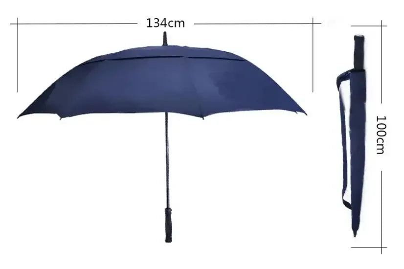 Modern Extra Large Oversize Double Canopy Golf Umbrella Automatic Open With Stick Windproof and Waterproof Design for Travel