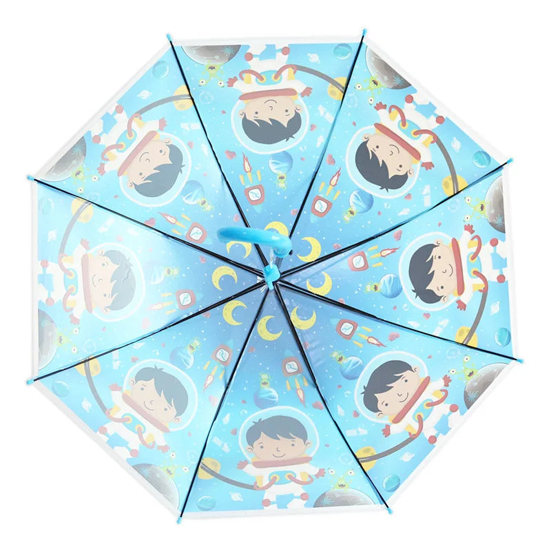 New Printing Kids Transparent Umbrella Cute Creative Cartoon Anime Advertising Umbrella Customized logo