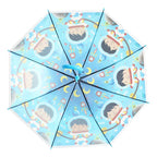 New Printing Kids Transparent Umbrella Cute Creative Cartoon Anime Advertising Umbrella Customized logo