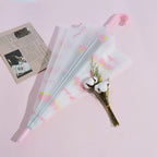 Small Customized Logo Automatic Folding Umbrella With Long Handle Transparent Straight Rod Fresh Color-for Cars