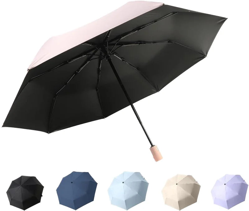 23-Inch Large Size Full Automatic 3-Folding Umbrella 10 Rainproof UV Proof Pongee Fabric Metal Plastic Logo Adults Traveling Main image