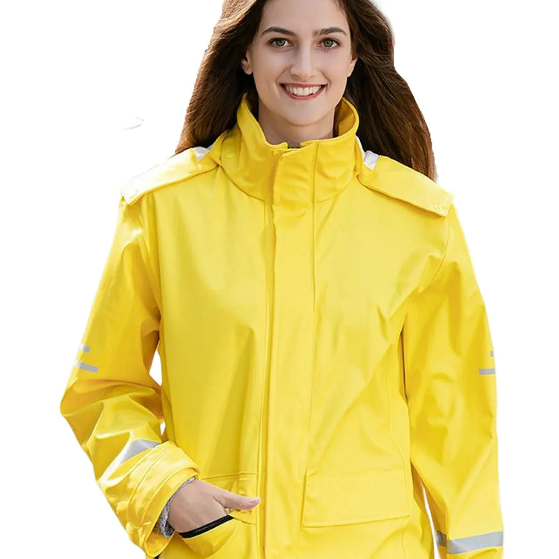 Wholesale Custom Logo EVA Poncho Comfortable Hiking Light Night Reflective Rain Jacket With PU Fashion for Outdoor Rainwear Secondary image