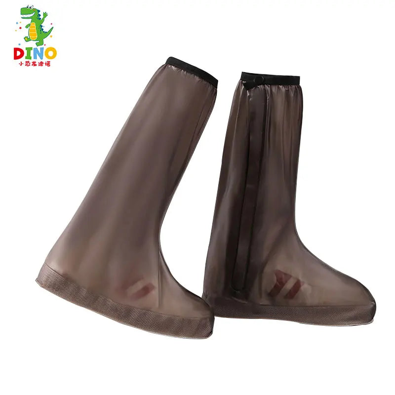 PVC Shoe Cover With High Barrel  Elastic Band Waterproof and Thickened Sole Wear-resistant Rain Proof  Shoe Cover
