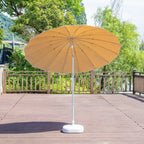 Portable 16-Bone Fiber Large Garden Umbrella Outdoor Beach Sunshade With Windproof & Waterproof Function Fabric Material