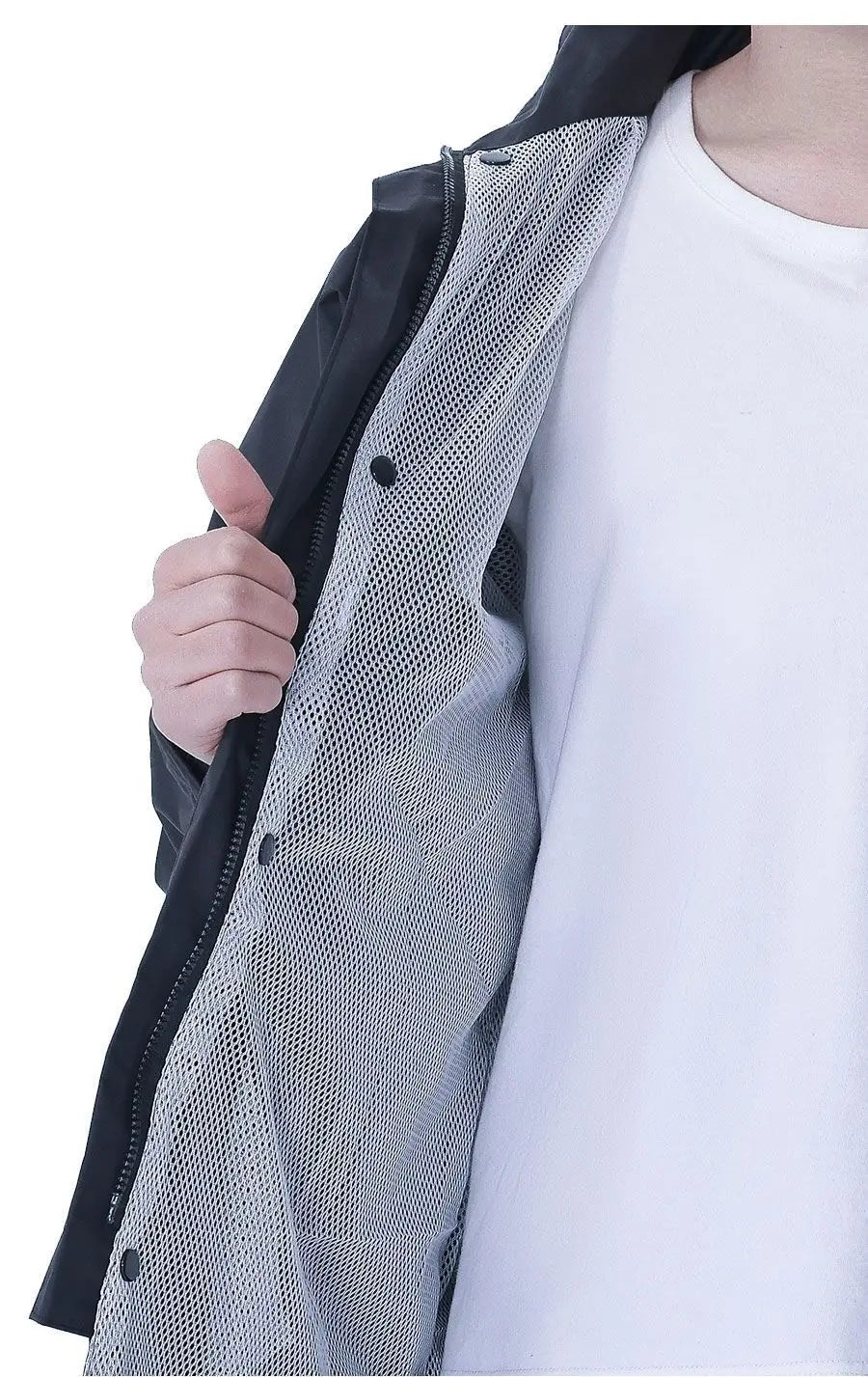 Men's Moto Style Long-Body Nylon Raincoat Rainpants Suit Windproof Quick-Drying Split-Style Hooded Poncho Pattern for Motorcycle