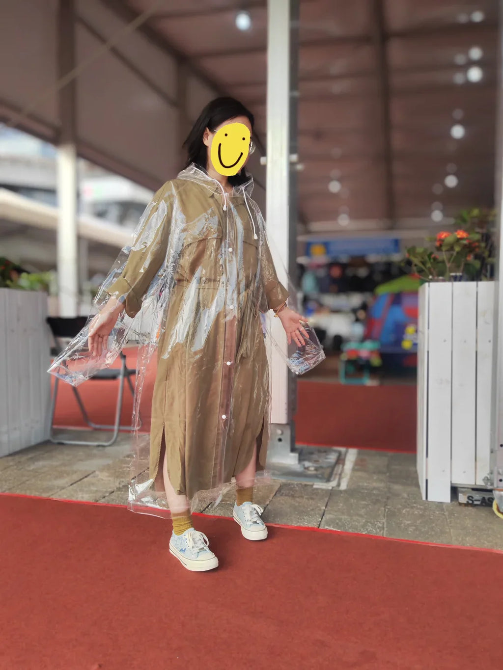 Wholesale Lightweight Transparent Long Waterproof Custom EVA clear extra Large Hood Raincoat Fashion Dance Style Windproof