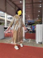 Wholesale Lightweight Transparent Long Waterproof Custom EVA clear extra Large Hood Raincoat Fashion Dance Style Windproof