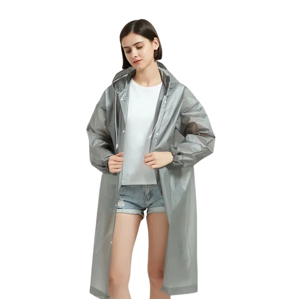 Portable Adult Travel EVA Raincoat Waterproof Long Full-Body Poncho Outdoor Thickened Non-Disposable One Pocket Rainwear Rainy