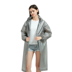 Rain Poncho Waterproof Hooded Long Clear Raincoat for Adults Men and Women Rainwear Reusable EVA Unisex Camping Outdoor Event