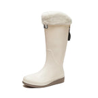 Lady Fashion Anti-Skid Rubber Women's Long Water Shoes Martin Rain Boots Waterproof Steel Insole for Work Winter Use