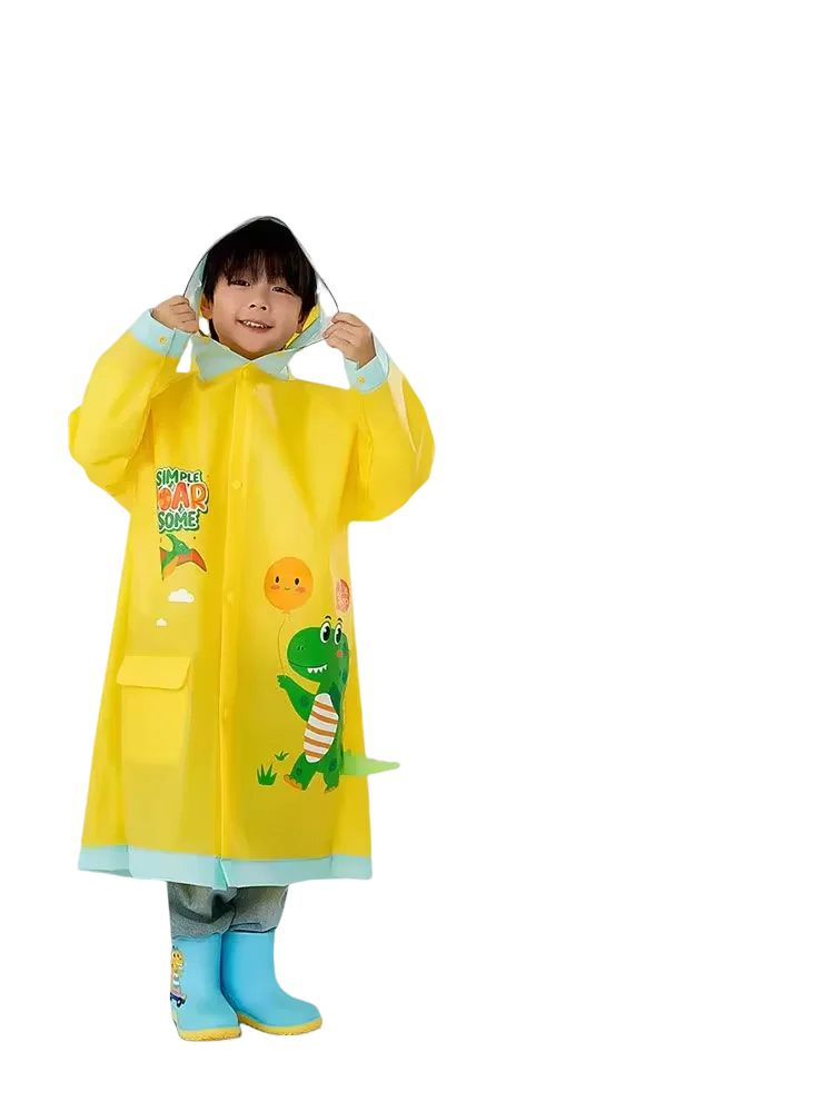High Quality Eva Children's  Cartoon Waterproof Raincoat  Poncho Student Rainwear Outdoor Schoolbag for Kids Girls Wholesale