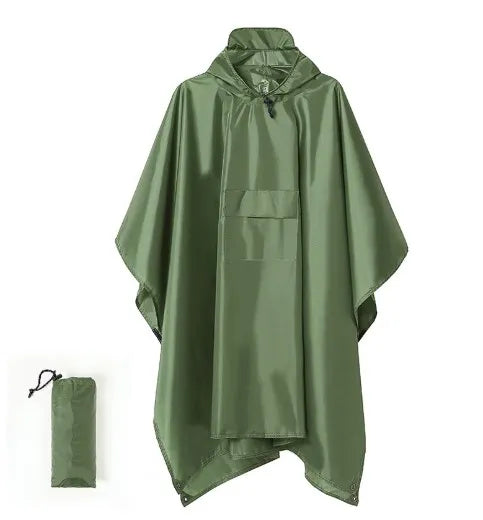 3 in 1 Raincoat Suit EVA Cloth Raincoat Waterproof Poncho Logo Decoration Hat Rain Jacket Outdoor Activity Hiking Made Polyester