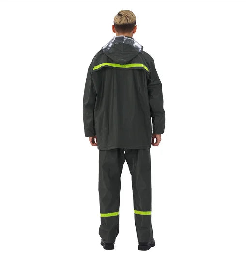 Knitted Cloth Raincoat Rain Pants Suit Rainstorm Proof Reflective Full Body Thickened Outdoor Fishing Take Away Raincoat