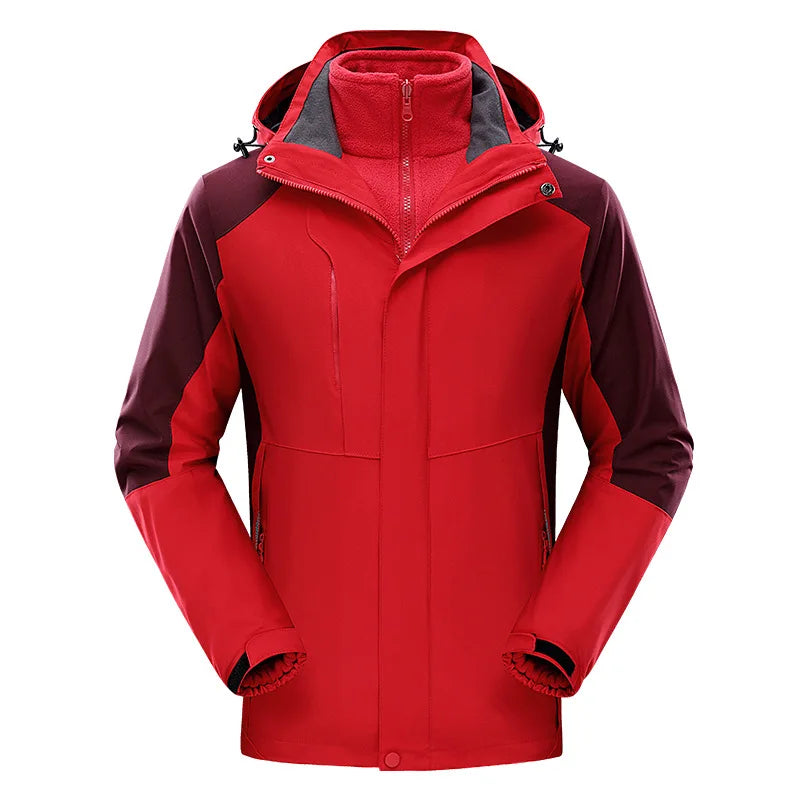 Waterproof Ski Jacket 3-in-1 Windbreaker Winter Coat Fleece Inner for Rain Snow