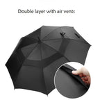 Double-Layer 30''* 8K Straight Golf Umbrella 130CM Windproof Business Rain Umbrella Air Vents Fabric Material Promotional
