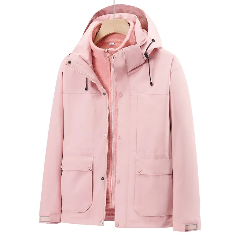 Men's Women's High Three-in-One Outdoor Diving Suit Windproof Waterproof Nylon Raincoat Travel Rain Featuring Polyester Logo