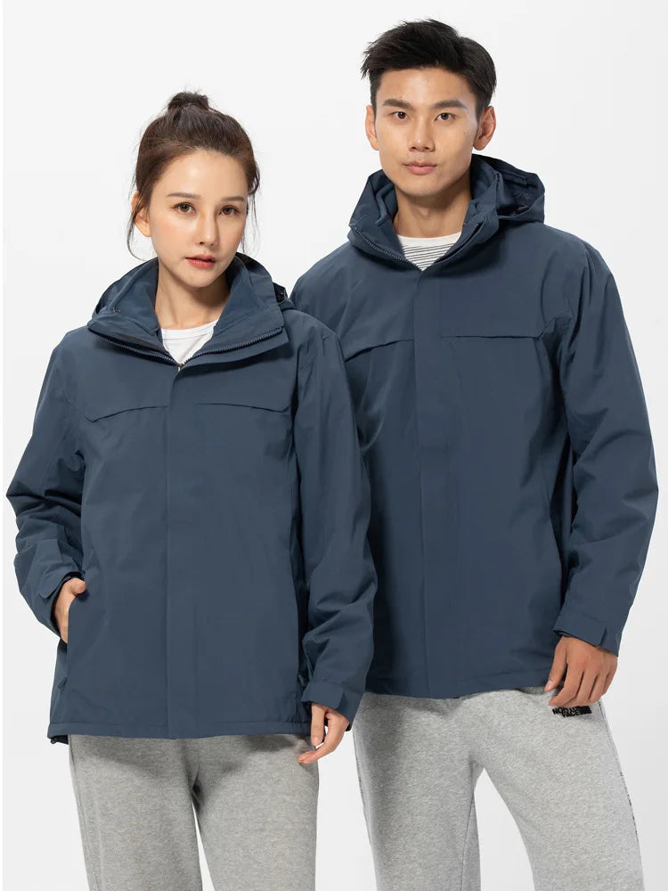 High End Outdoor Assault Suit Men Women Two-piece Set Three in One With Thick Fleece Warm Jacket Mountaineering Cloth Raincoat Secondary image