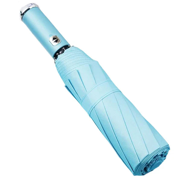 Factory Supply Eco-Friendly Fully Automatic Two-Fold Rain Sun Umbrella Waterproof Outdoor Use Customizable Fabric Fashionable Main image