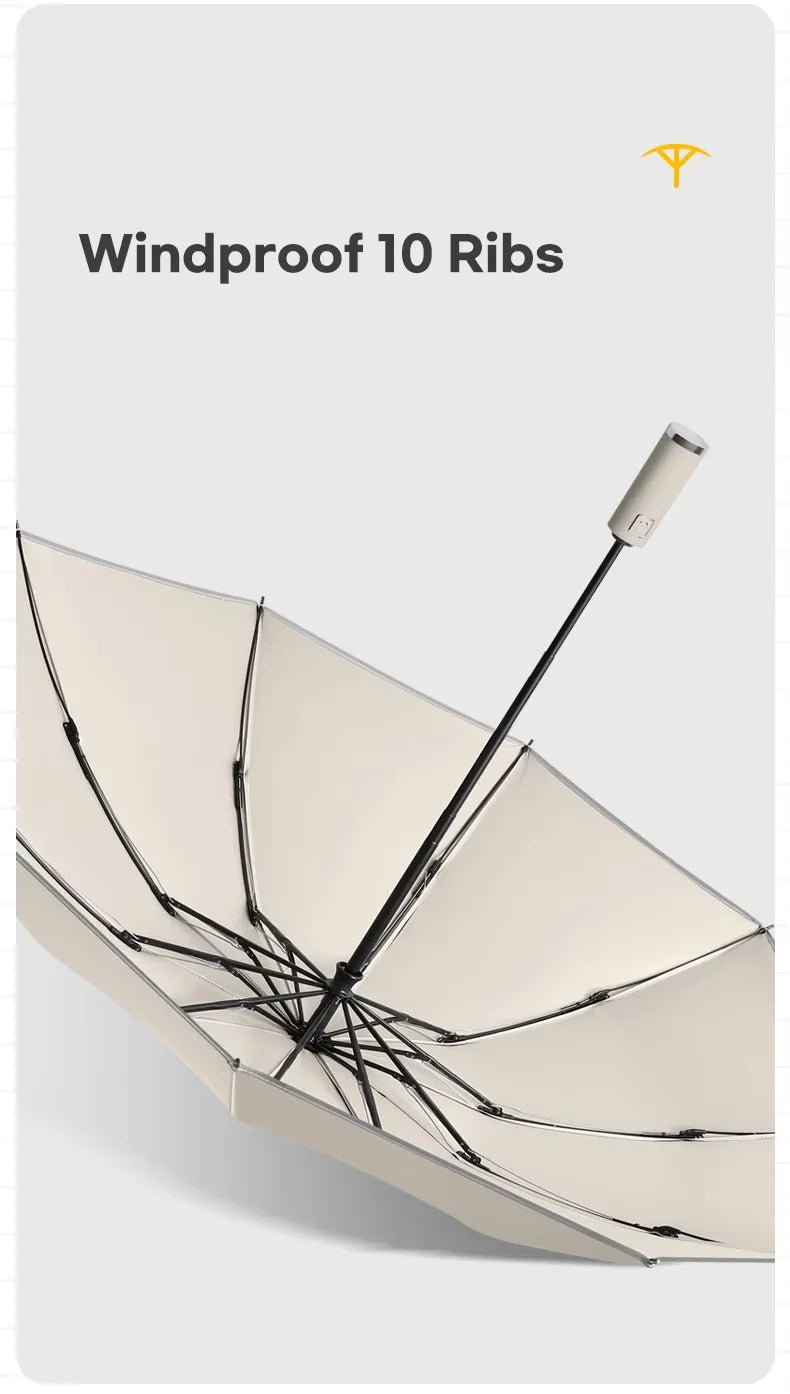 Men's Windproof Reverse Folding Automatic Umbrella Strong Double-Layer Inverted Rain Umbrella for Travel for Women