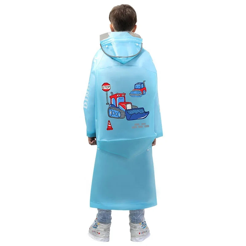 Hot Selling  Factory  Healthy Portable Custom logo Reusable Waterproof Cartoon Raincoat  Kids Children Raincoat Soft Material Secondary image