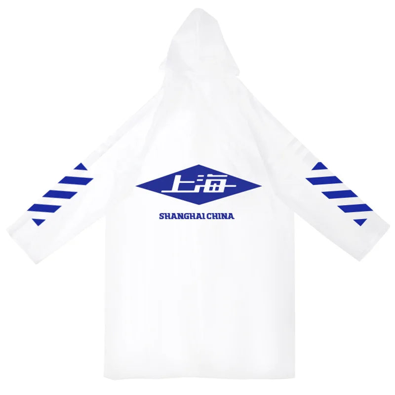 Tide Brand Full-Body Anti-Rainstorm Poncho Transparent Polyester Hiking Raincoat Men Women Cool Fashion Travel High Quality Secondary image
