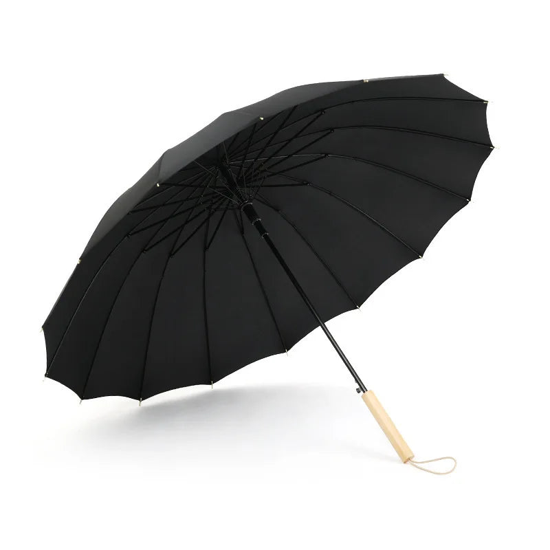 23-Inch 16K Japan Design Straight Umbrella With Wooden Handle Customizable Logo Print Promotional Fabric Rain Gear Secondary image