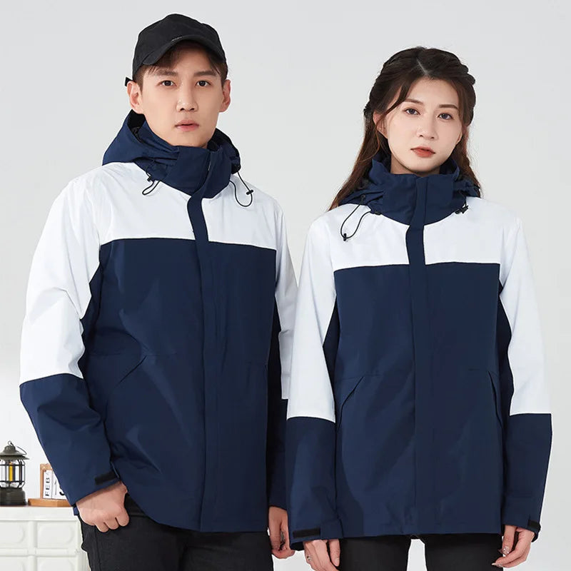 Mens Waterproof Rain Jacket Outdoor Hooded Windproof Coat for Hiking Fishing