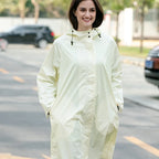 Custom Adults Rainsuit Hood Drawstring Raincoat Poncho Waterproof Polyester Travel Hiking Featuring Customizable Logo Decoration