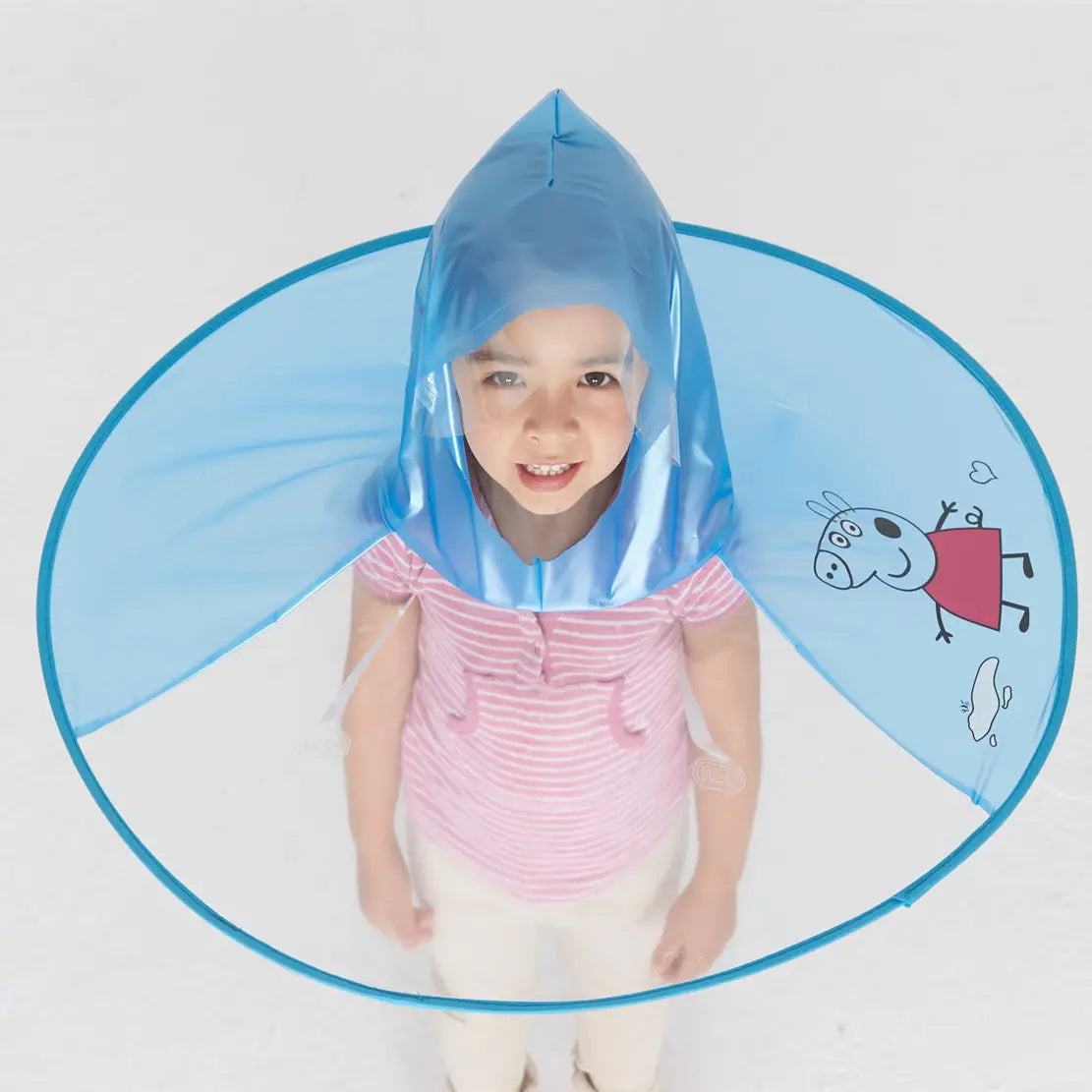Children's Cartoon Creative Animal Cap Raincoat Kids Rainproof Folding Poncho With Logo Hood Foldable Umbrella for Rain All Ages