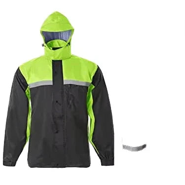 High Reflective Waterproof Cycling Raincoat Suit Hood Jacket Pants Rain Coat Visible Protection Riders Rain Cape for Motor Cycle